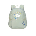 Outdoor barnehagsekk Cloud lys khaki med bryststropp forfra