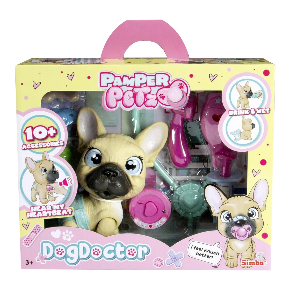 Pamper Petz Dog Doktor lekesett med tilbehør fra 3 år forfra