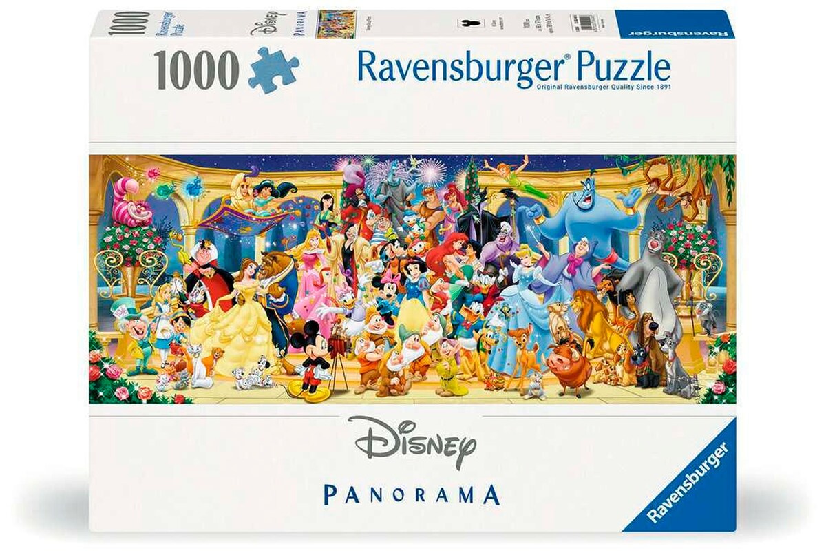 Panoramapuslespill Disney gruppebilde 1000 brikker forfra