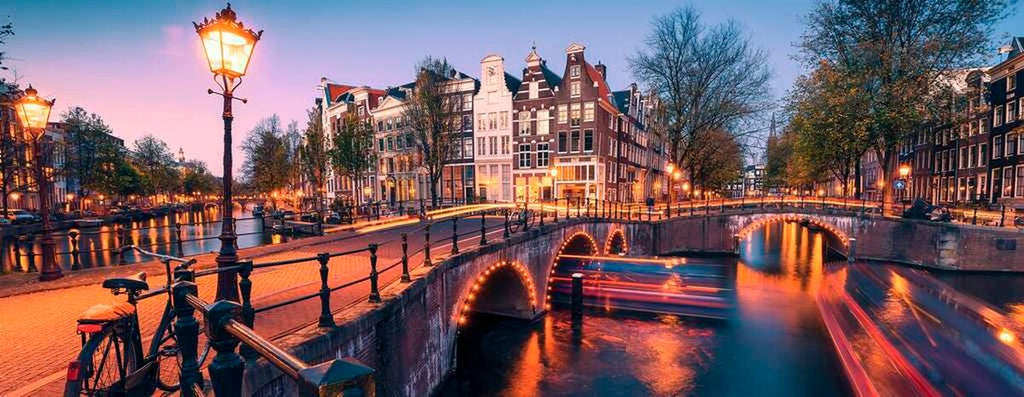 Panoramapuslespill kveld i Amsterdam 1000 brikker bakside