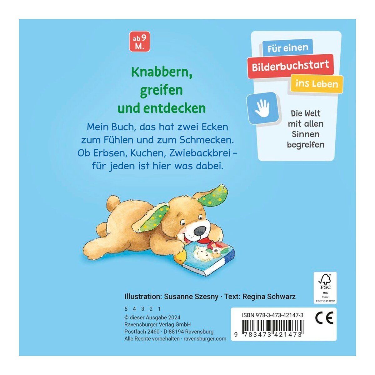Pappbok med biteleker fra 9 mnd, 14 sider detalj av bitetopper