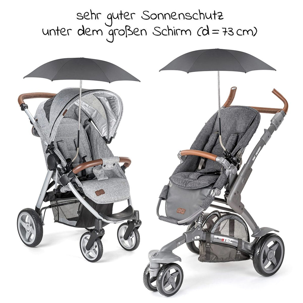 Parasoll til barnevogn og sportsvogn 73 cm bakside