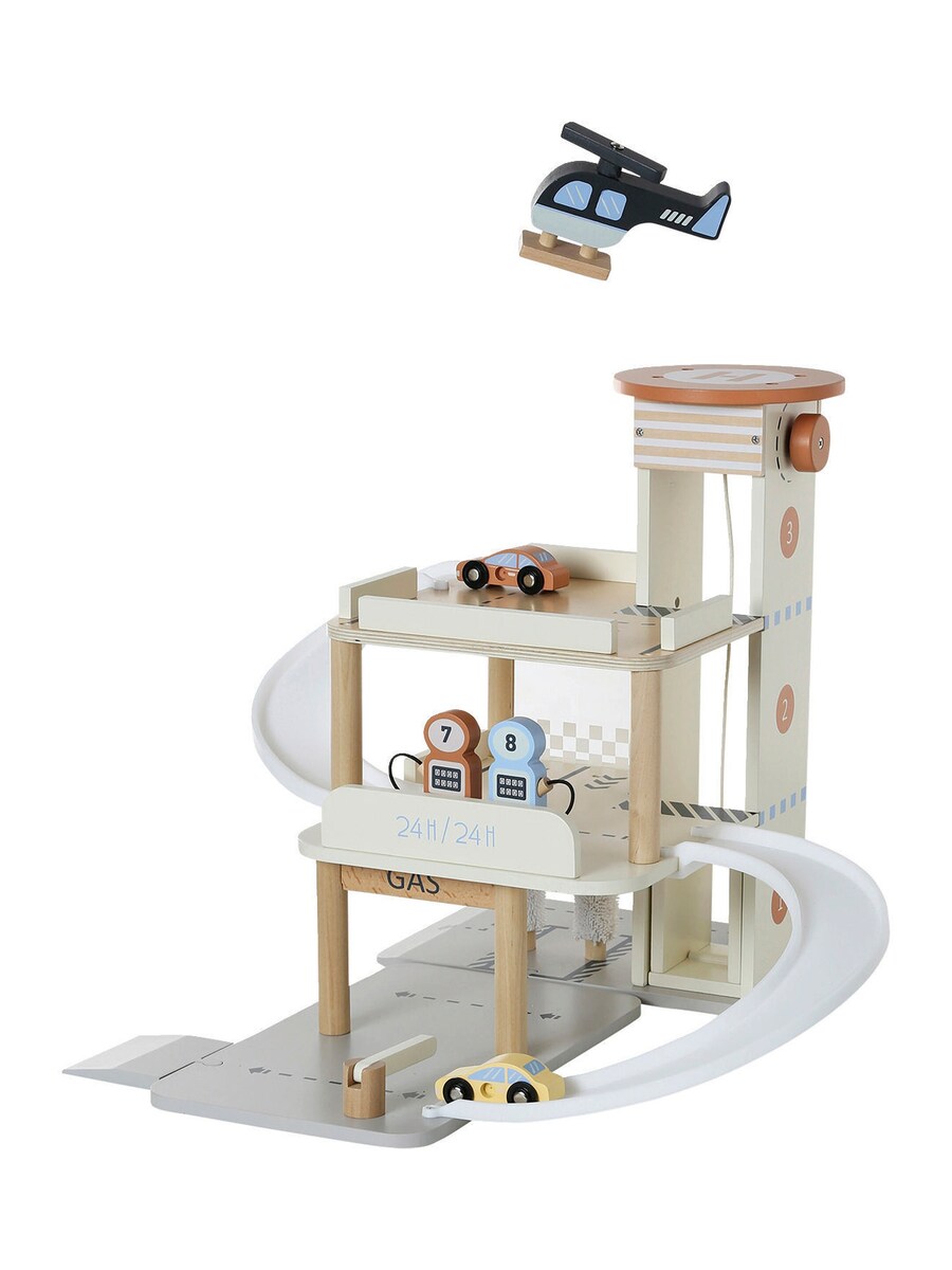 Parkeringshus i tre med 3 etasjer og heis FSC® 50x50 cm bakside