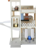 Parkeringshus i tre med 3 etasjer og heis FSC® 50x50 cm med helikopter