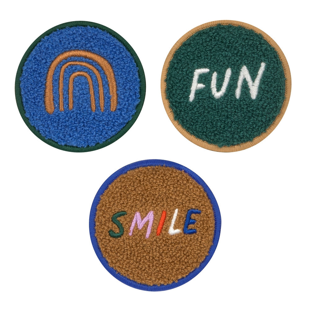 Patches 3-delers sett Little Gang Smile/Fun - Lässig bakside