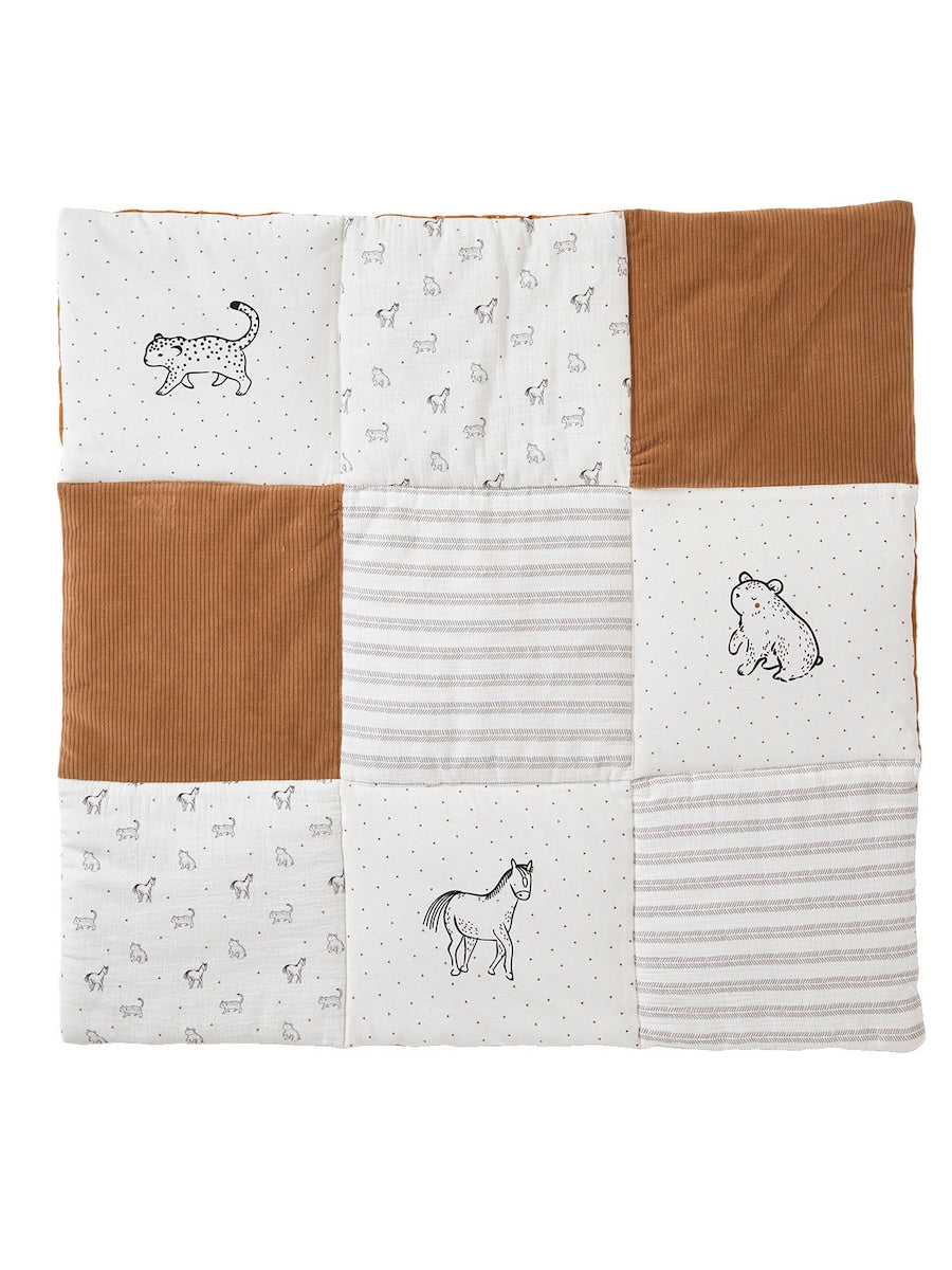 Patchwork-teppe og lekegrindinnlegg WELTENBUMMLER bomull bakside