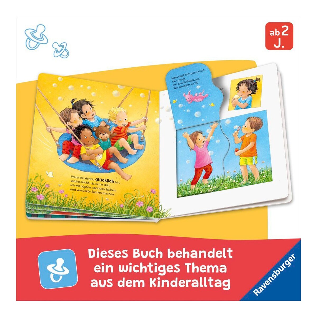 Detalj av klaff i Pekebok om følelser med klaffer og skyvedeler fra 2 år
