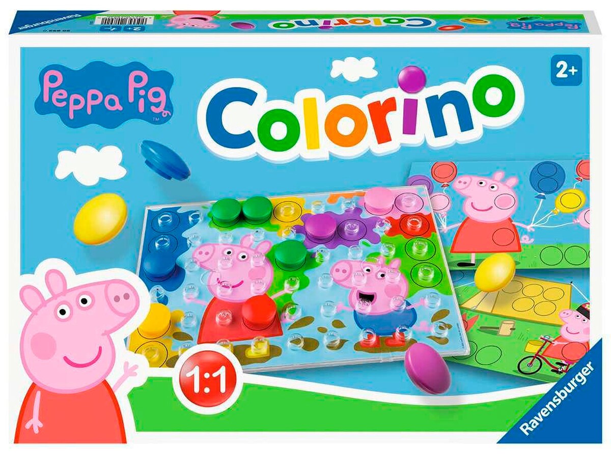 Peppa Pig Colorino fargespill forfra med fargerike nitter