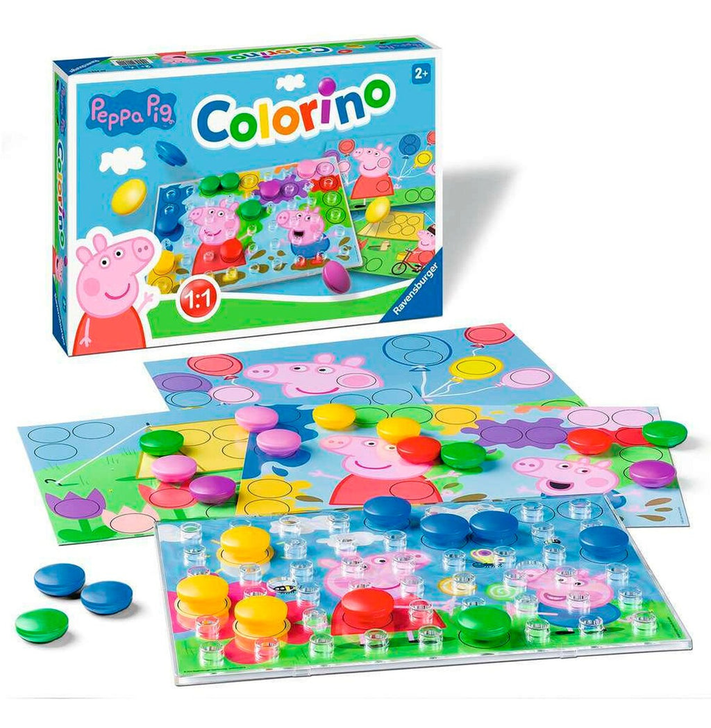 Detalj av fargesteiner og transparent nitteplate i Peppa Pig Colorino