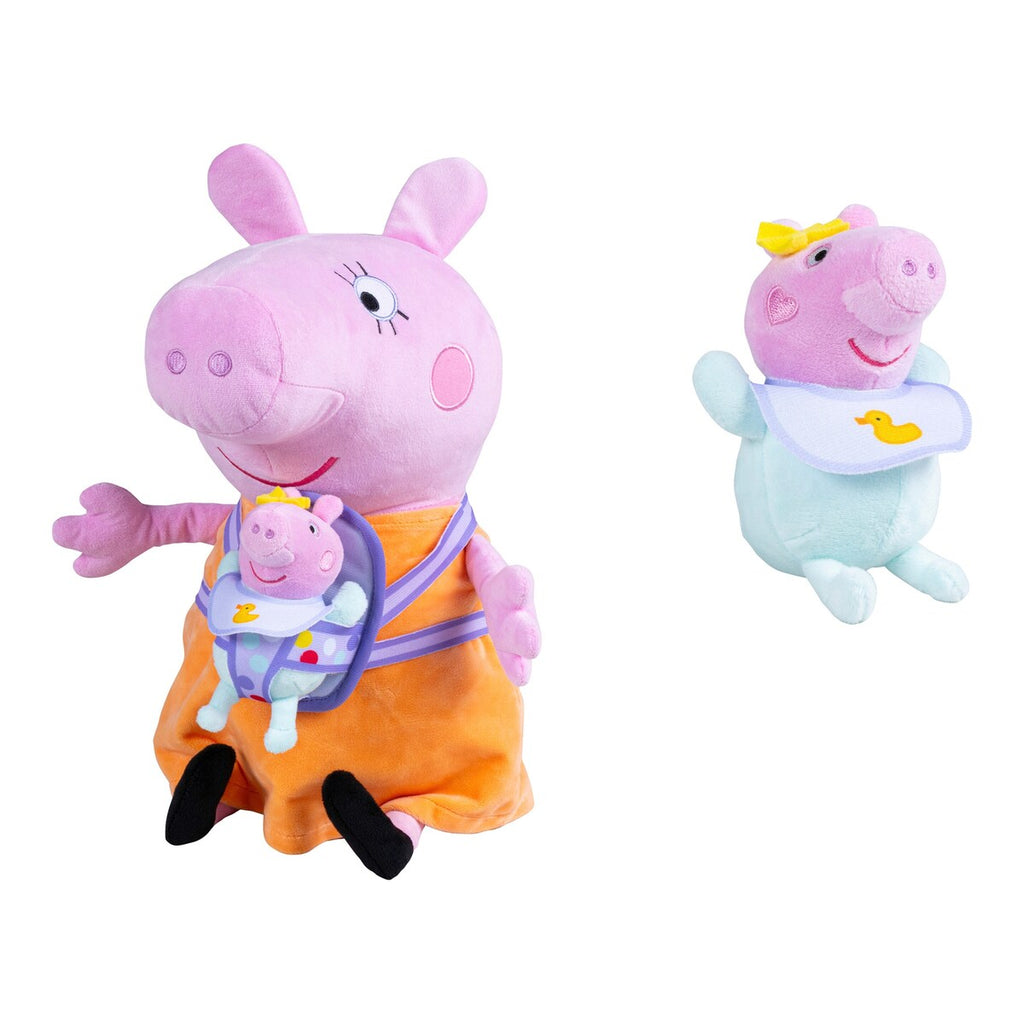 Peppa Pig Mama Wutz kosedyr med baby i bærer
