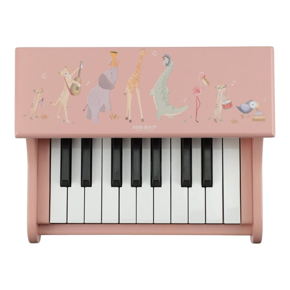 Piano i tre Safari Friends med 11 tangenter - Little Dutch i grønn farge
