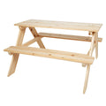 Piknikbord for barn i heltre small foot sett forfra