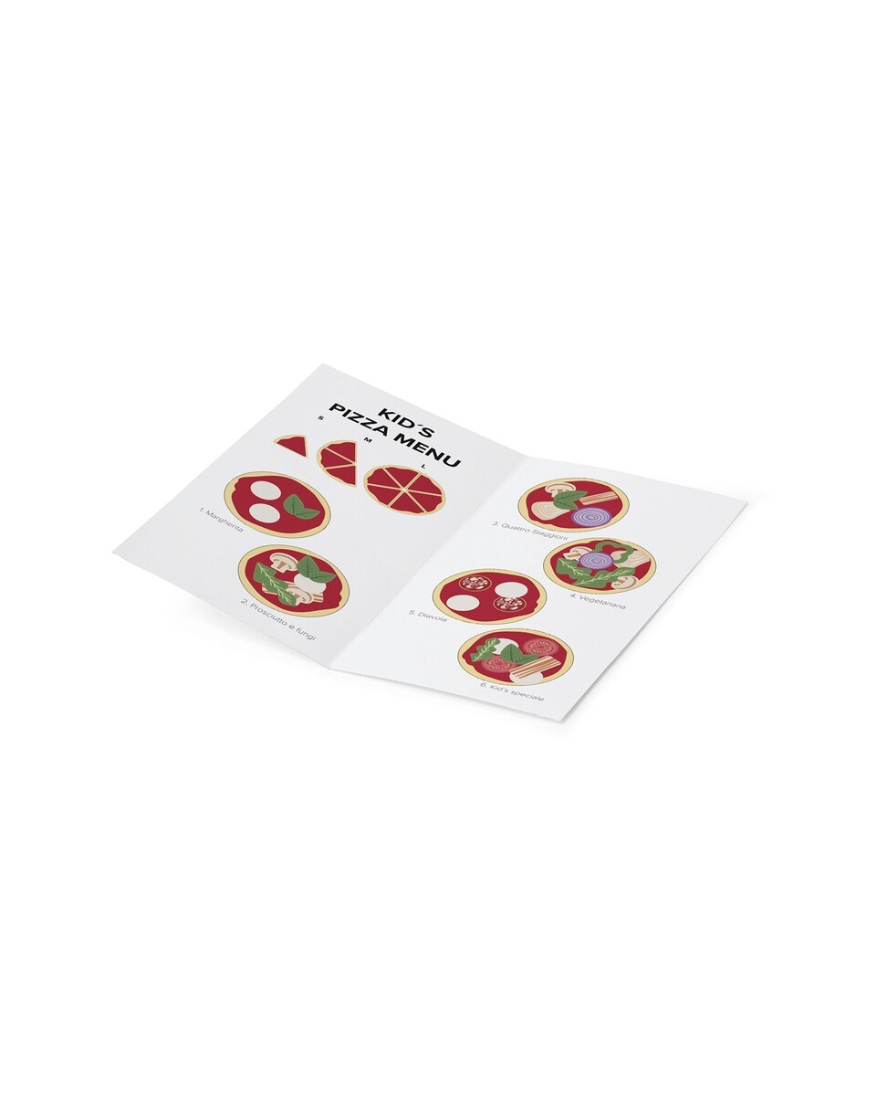 Pizzasett i tre med 22 tilbehør i filt 18 cm montert sett