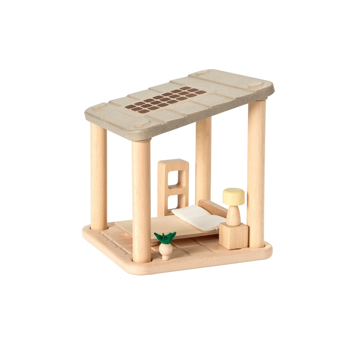 PlanSpace soverom i gummitreverk 18x18 cm forfra