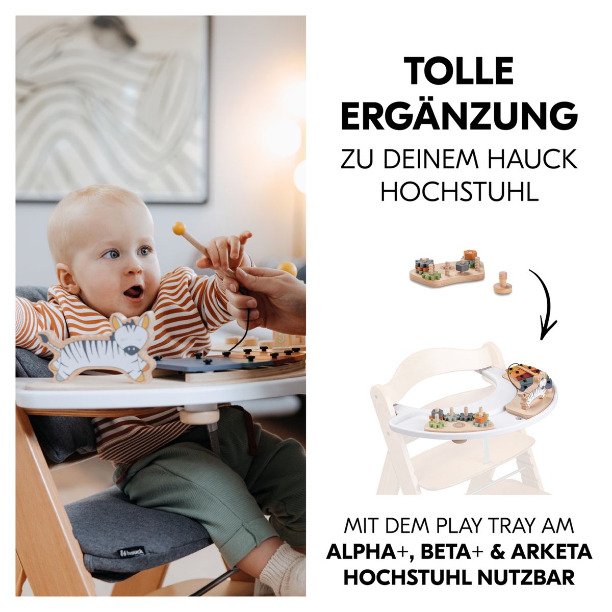 Nærbilde av muttere på Play Tray lekebrett
