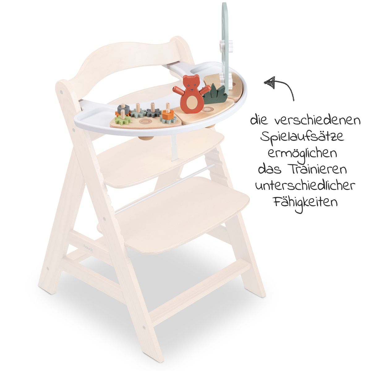 Play Tray leketillegg Shaking bjørn i FSC-tre til barnestol - Hauck
