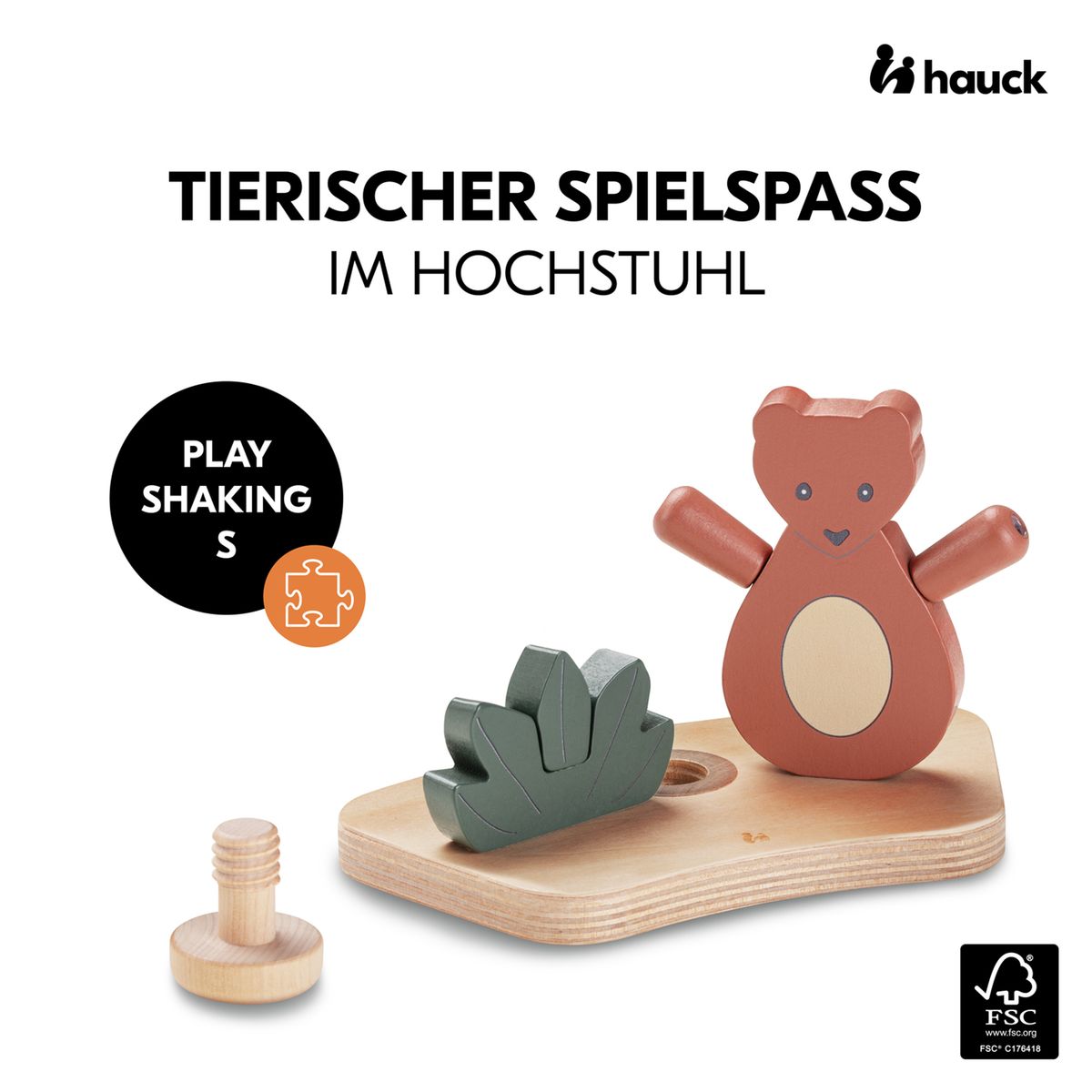 Play Tray leketillegg Shaking bjørn i FSC-tre bakside