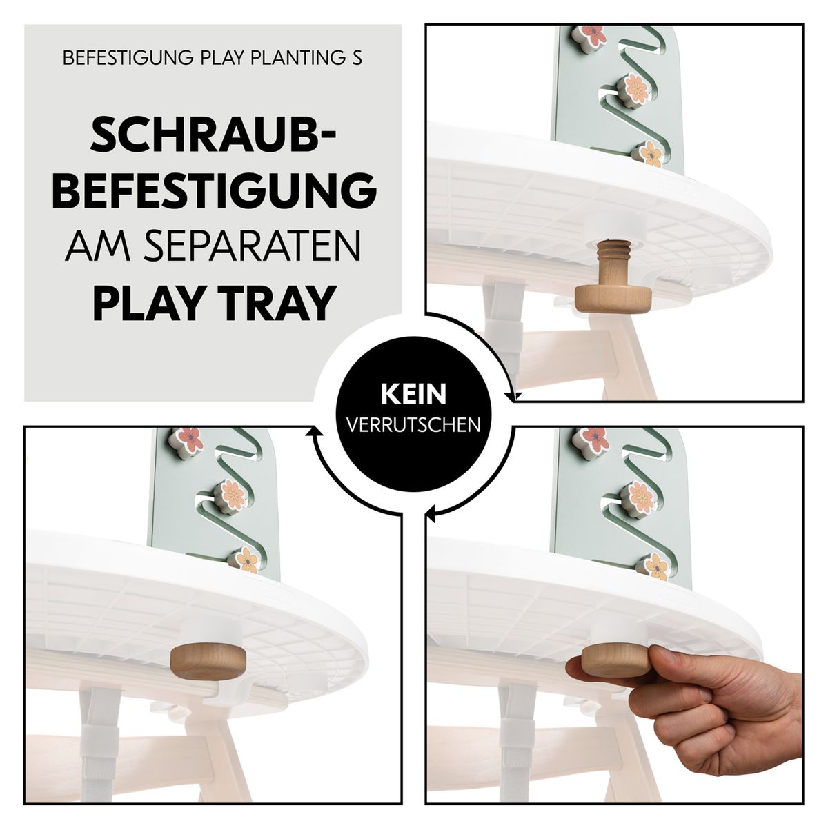 Play Tray motorikkbrett i FSC-tre for barnestol Flowers - Hauck