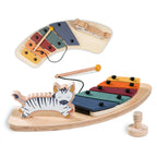 Play Tray xylofon sebra i tre til barnestol Alpha+ og Beta+ forfra