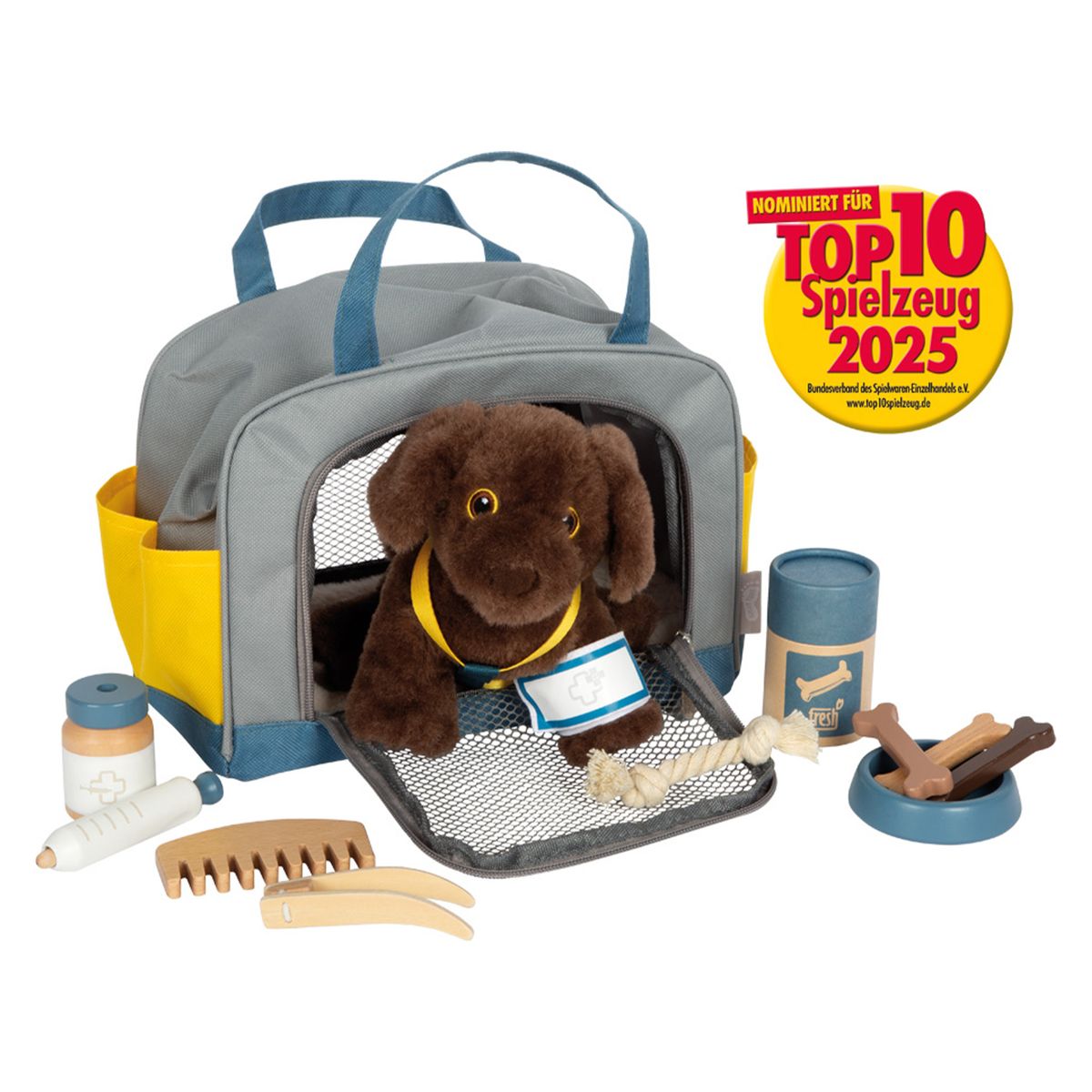 Pleiesett for hund 14 deler med bag og plysjhund fra small foot
