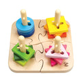 Pluggespill kreativt puslespill i tre fra 18 mnd 16 deler - Hape forfra