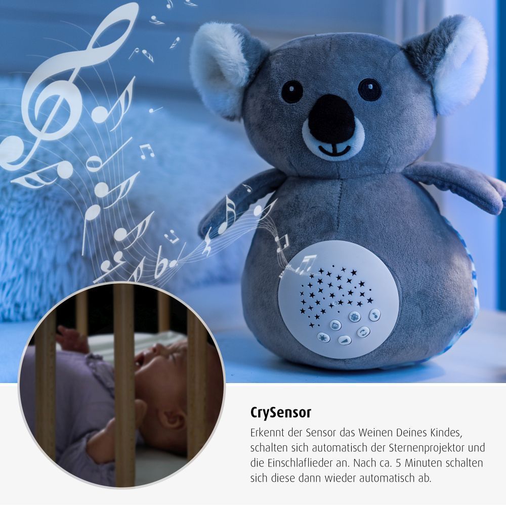 Plysj-nattlys Koko Koala med fargevekslende stjernehimmel