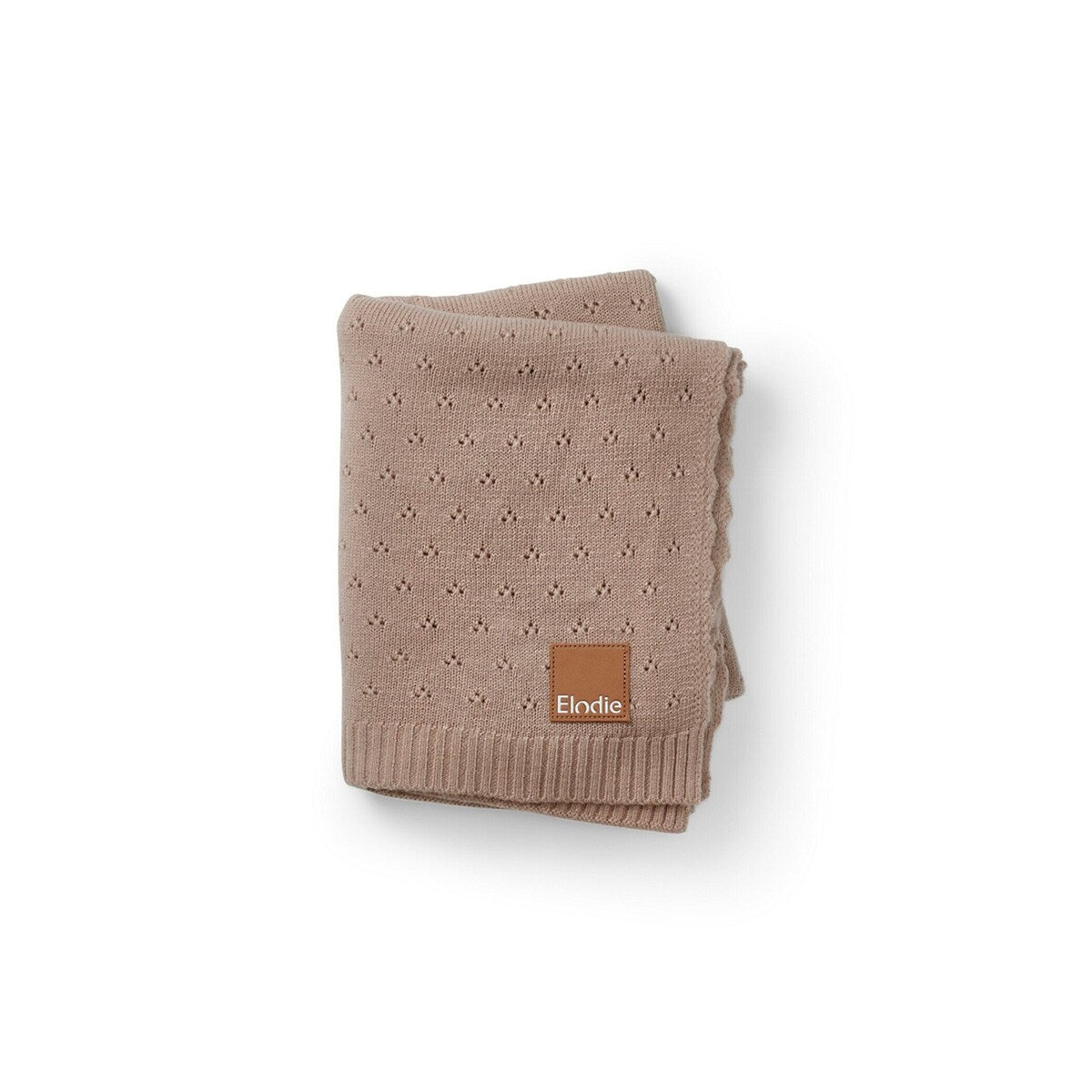 Pointelle babyteppe Tender Taupe 100x75 cm forfra
