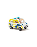 Politibil Aiden i tre med figurer 17,5 cm forfra