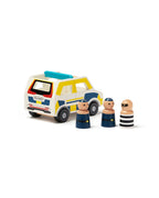 Politibil Aiden i tre med figurer 17,5 cm bakside