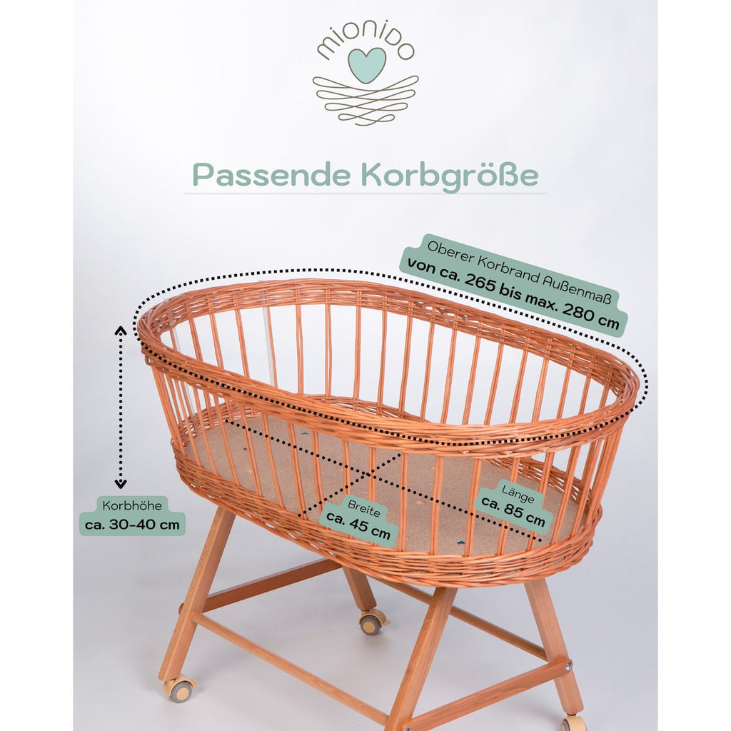 Polstring for vugge Maxi 85x45 cm bomull montert i vugge