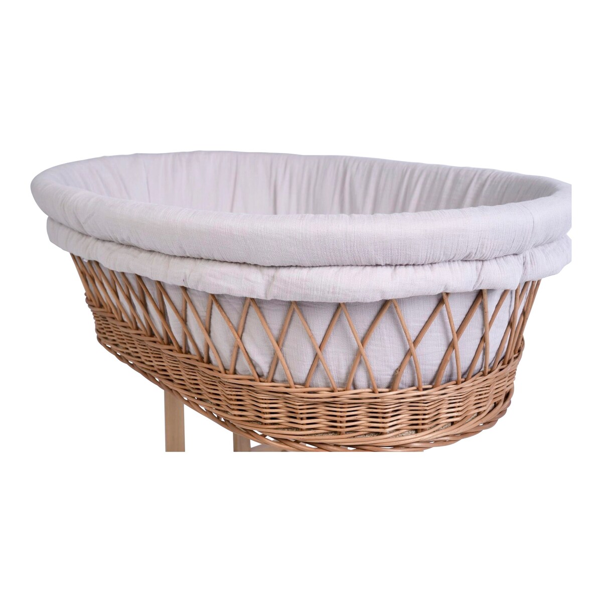 Montert Polstring til babyvugge i musselin 85 x 45 cm - Mionido i vugge