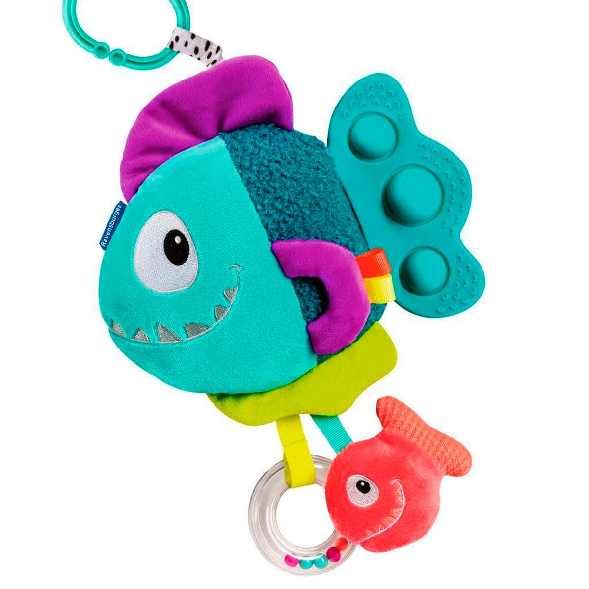 Pop-it piranha sensorisk leke med biteleke i silikon forfra