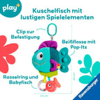 Pop-it piranha sensorisk leke med biteleke i silikon bakside
