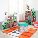 Puff og ottoman 2-er sett polstret Minecraft detalj av TNT kube