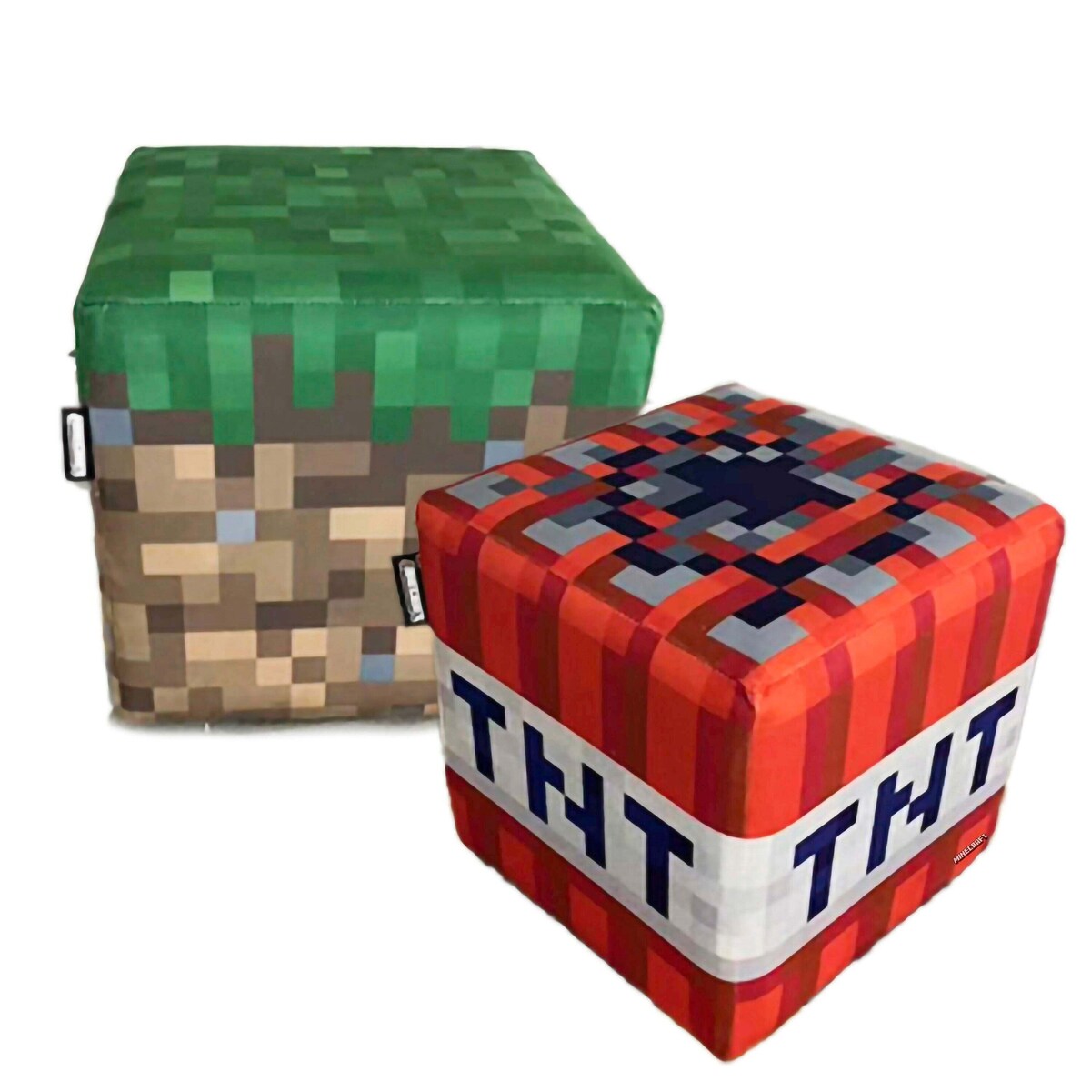 Puff og ottoman 2-er sett polstret Minecraft visning av begge hocker