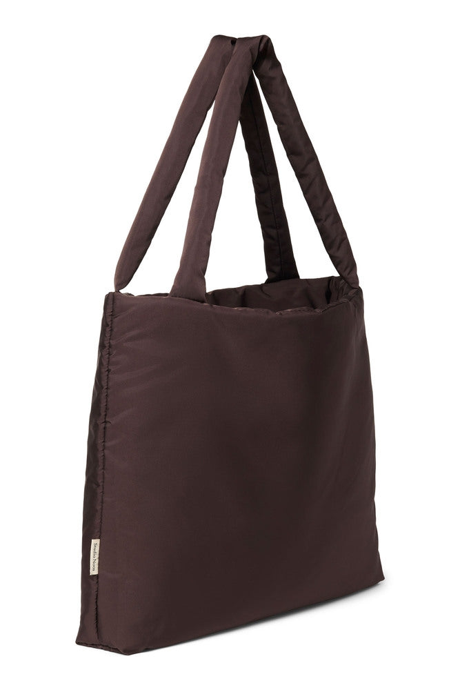 Puffy stelleveske brun 58x42 cm Øko-Tex polyester detalj av håndtak