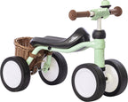PUKYlino gåbil bundle pastel green forfra med bjelle og kurv