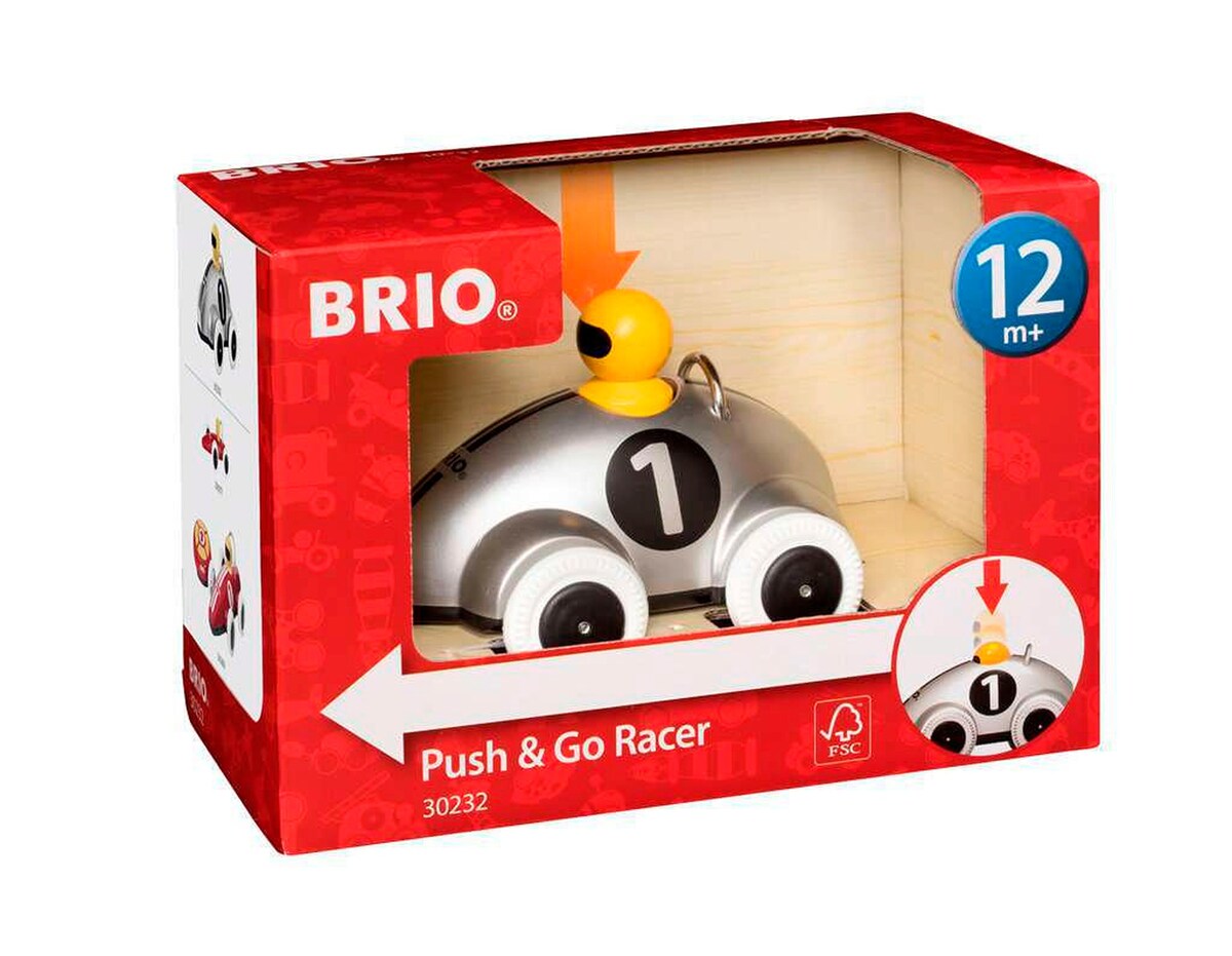 Push & Go racerbil sølvutgave bakside