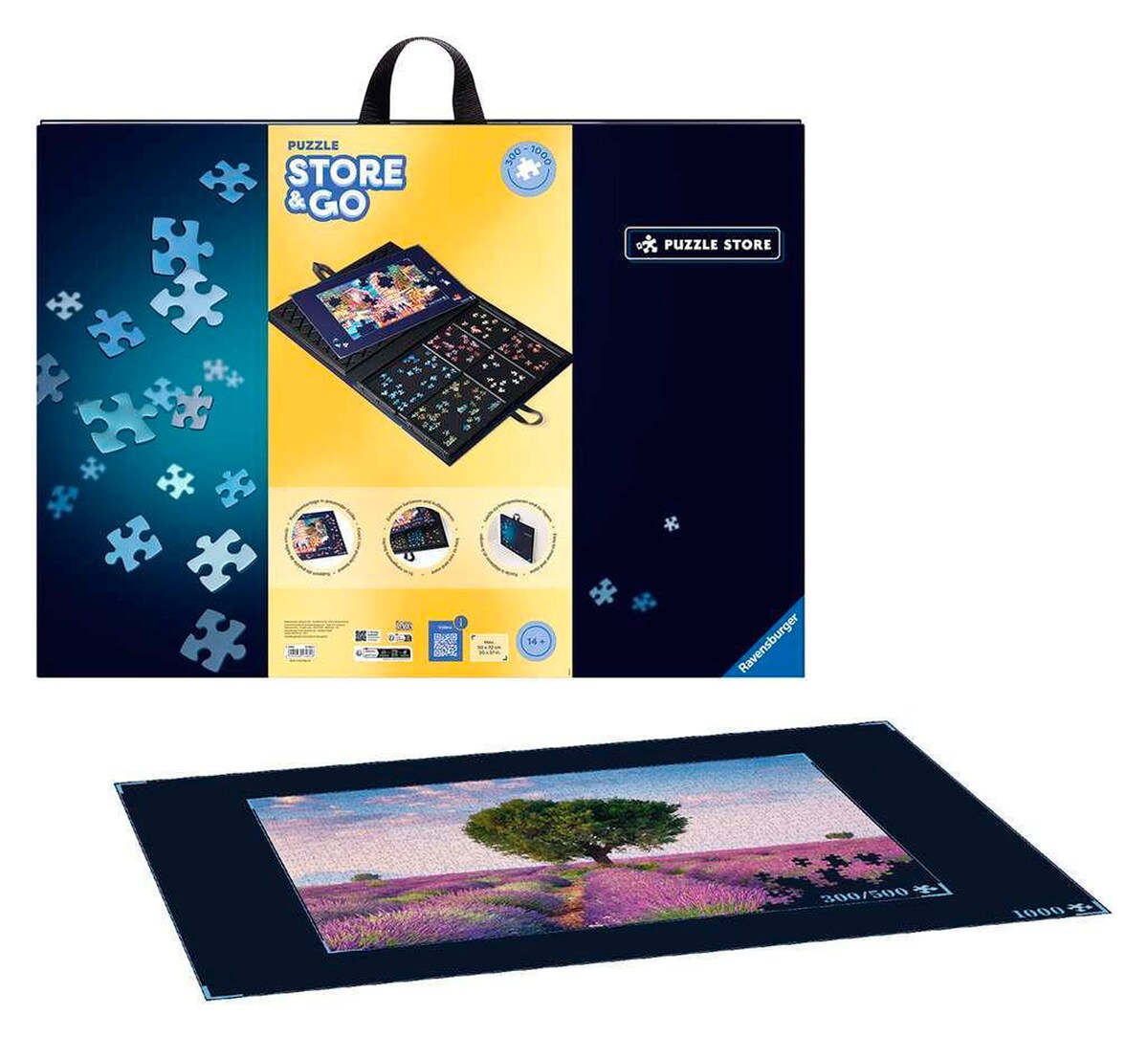 Puslemappe Store & Go med sorteringsbokser 70x50 cm bakside