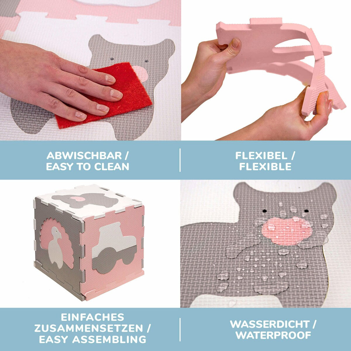 Puslematte bondegård EVA-skum 120x90 cm sammenkoblet med flere matter