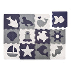 Puslematte havverden EVA-skum 120x90 cm fra forfra med maritime motiver