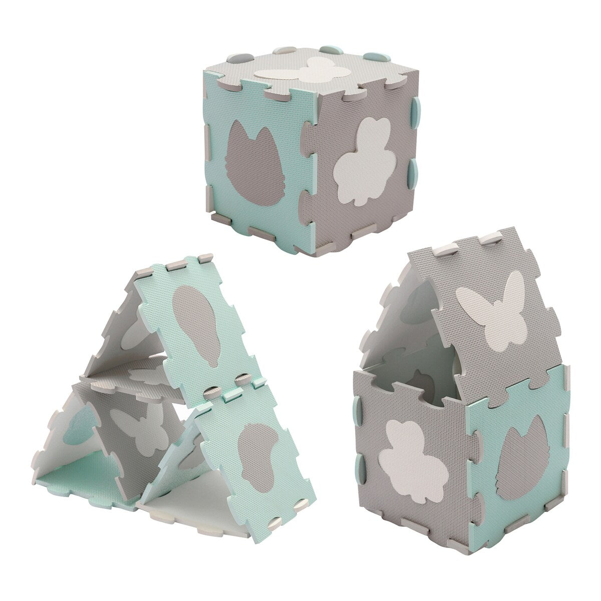 Puslematte LUNO SHAPES sammenpakket i oppbevaringspose