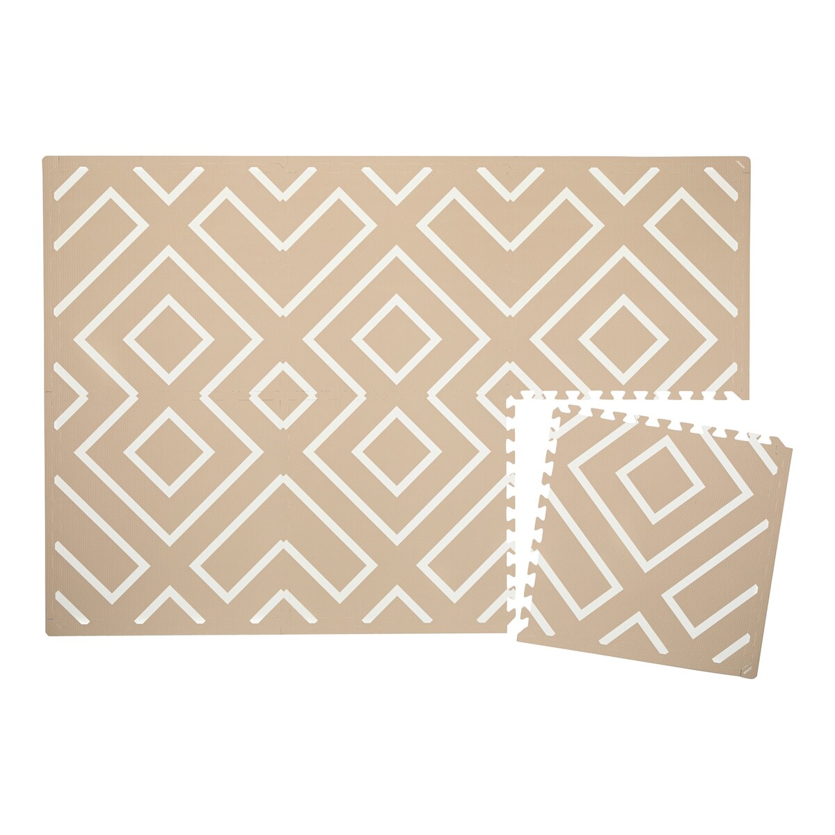Puslematte Modern Blocks Desert Sand forfra