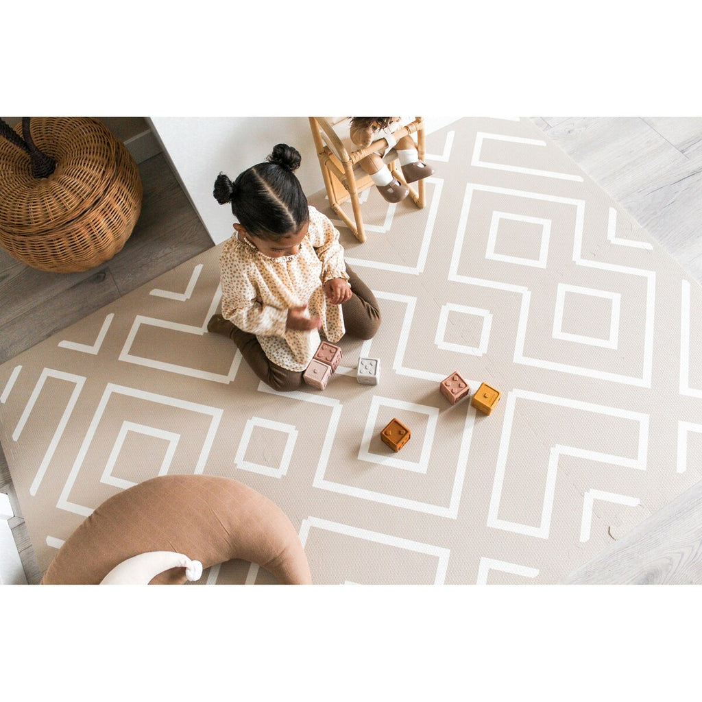 Puslematte Modern Blocks Desert Sand montert
