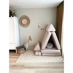 Puslematte Modern Blocks Desert Sand brukt til lek