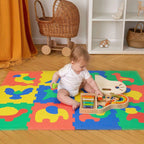 puslematte safaridyr EVA-skum 120x90 cm detalj av dyremotiver