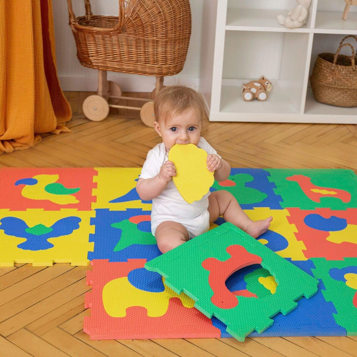 puslematte safaridyr EVA-skum 120x90 cm montert