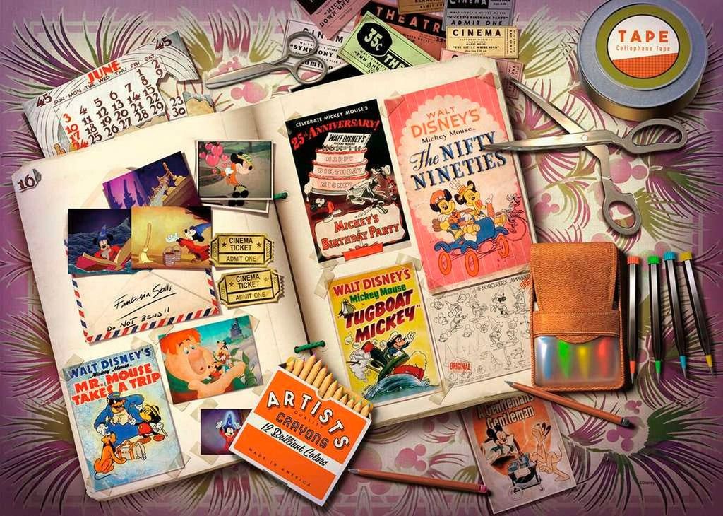Puslespill 1000 brikker 1940 Mickey Moments Disney bakside