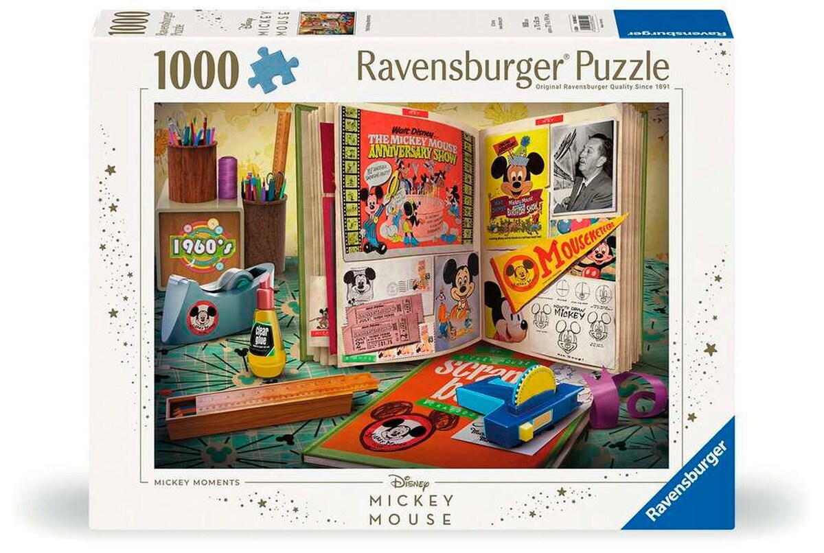 Puslespill 1000 brikker 1960 Mickey Moments Disney forfra