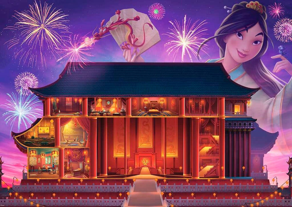 Puslespill 1000 brikker Disney Castles Mulan bakside